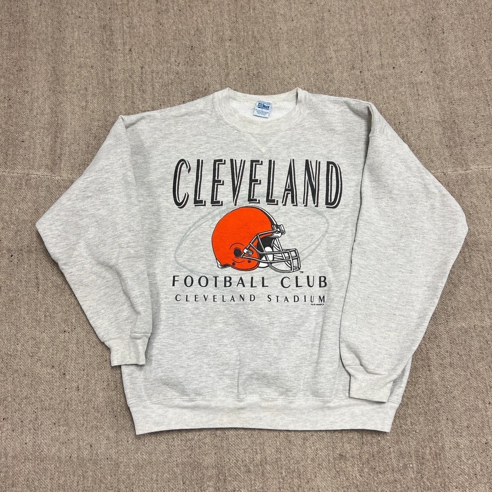 Vintage Cleveland Browns Sweatshirt Mens Large Gray 1990s Football NFL
